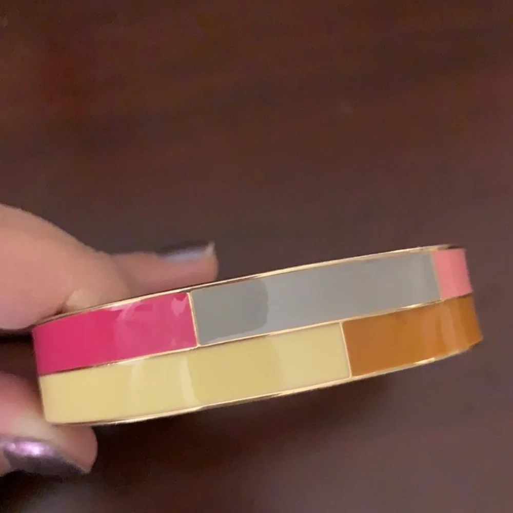 Multicolor Enamel Bangle Bracelet